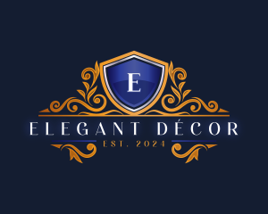 Elegant Shield Ornament logo design