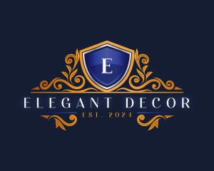 Elegant Shield Ornament logo design