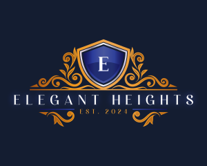 Elegant Shield Ornament logo design