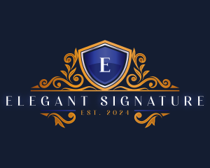 Elegant Shield Ornament logo design