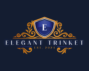 Elegant Shield Ornament logo design