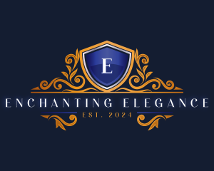 Elegant Shield Ornament logo design