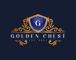 Elegant Shield Ornament logo design