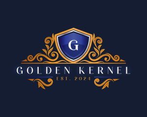 Elegant Shield Ornament logo design