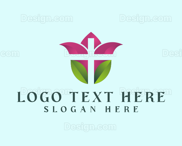 Medical Tulip Cross Logo