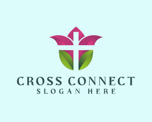 Medical Tulip Cross logo design