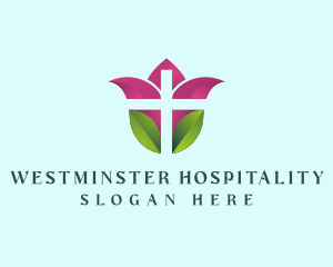 Medical Tulip Cross logo design