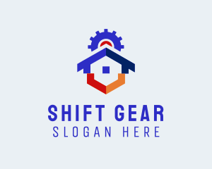 House Roof Repair Gear  logo design