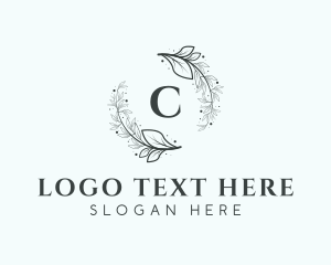 Leaf Garden Wreath logo design