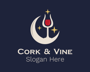 Moon Crescent Wine logo design