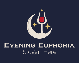 Moon Crescent Wine logo design