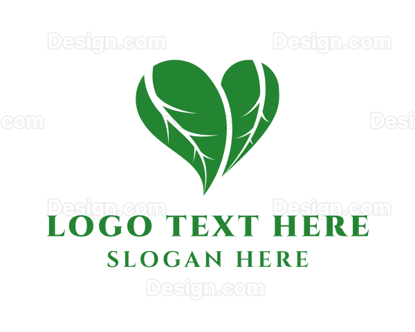 Natural Heart Leaves Logo