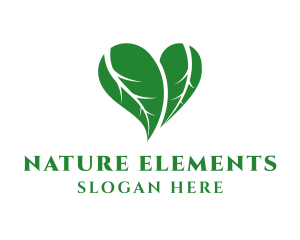 Natural Heart Leaves logo design