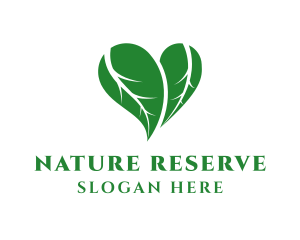 Natural Heart Leaves logo design