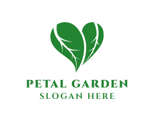 Natural Heart Leaves logo design