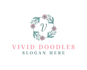 Flower Wreath Wedding Planner logo design