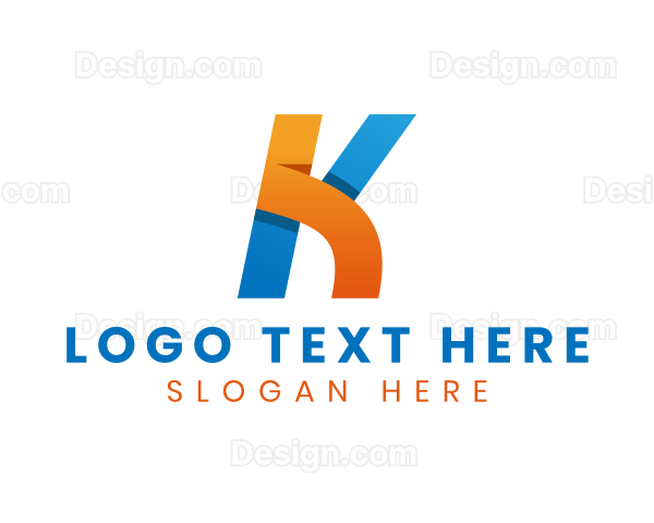 Professional Advertising Origami Letter K Logo