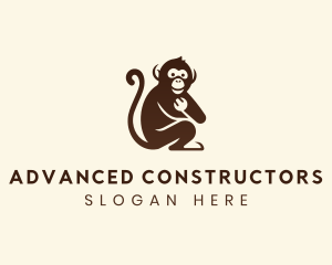 Chimpanzee Monkey Primate logo design