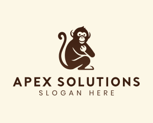 Chimpanzee Monkey Primate logo design