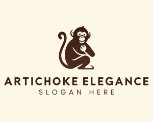 Chimpanzee Monkey Primate logo design