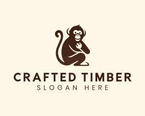 Chimpanzee Monkey Primate logo design