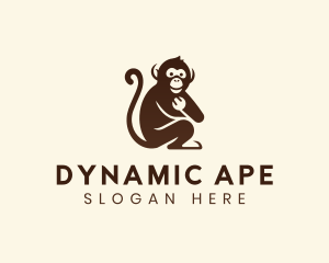 Chimpanzee Monkey Primate logo design