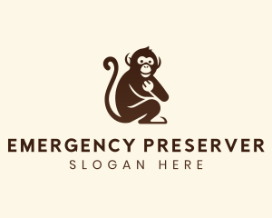 Chimpanzee Monkey Primate logo design