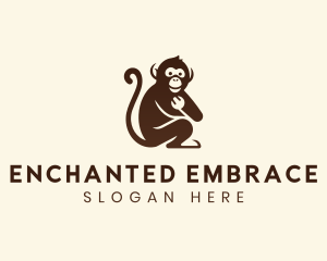 Chimpanzee Monkey Primate logo design