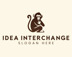 Chimpanzee Monkey Primate logo design