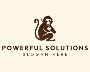 Chimpanzee Monkey Primate logo design