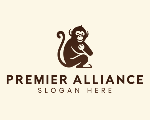 Chimpanzee Monkey Primate logo design