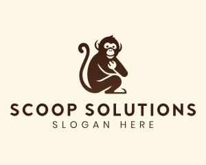 Chimpanzee Monkey Primate logo design