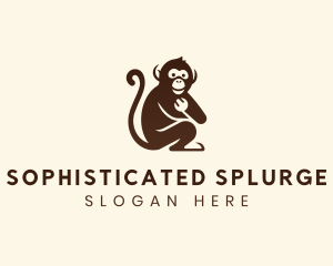 Chimpanzee Monkey Primate logo design