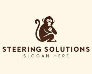 Chimpanzee Monkey Primate logo design