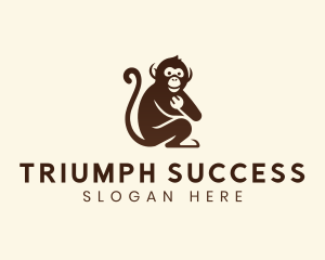 Chimpanzee Monkey Primate logo design