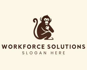 Chimpanzee Monkey Primate logo design