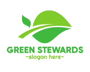 Organic Green Leaf logo design