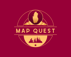 Qatar Map Tourism logo design