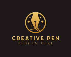 Author Calligraphy Pen Nib logo design