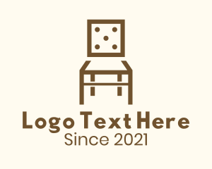 Wooden - Dice Wooden Chair logo design