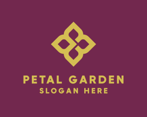 Gold Petal Flower  logo design