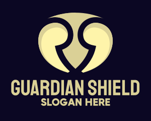 Yellow Quotes Shield logo design