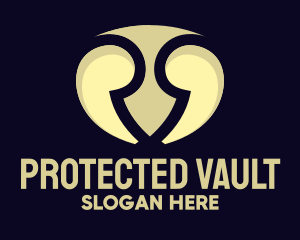 Yellow Quotes Shield logo design