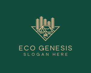 Outdoor Forest Camping logo design