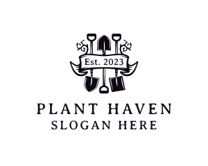 Shovel Plant Garden logo design