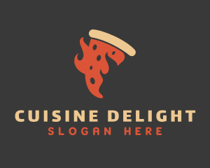 Flaming Pizza Gourmet logo design