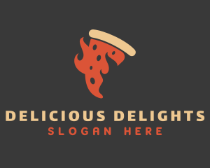 Flaming Pizza Gourmet logo design