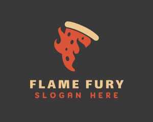 Flaming Pizza Gourmet logo design