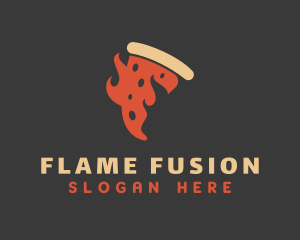 Flaming Pizza Gourmet logo design