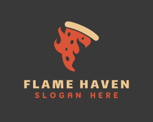 Flaming Pizza Gourmet logo design